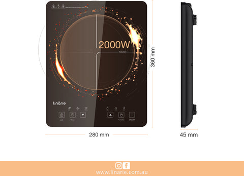 Linärie Appliances | Lille Ultra-Thin Lightweight Portable Induction Cooktop LS30I1Z | Caravan | RV | Boat