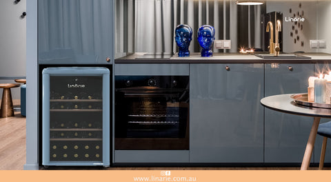 Linärie Appliances | Provence 52 Bottle Single Zone Retro Wine Fridge LICV52BLUE | Wine Cooler, Wine Cellar, Wine Cabinet, Wine Chiller, Wine Refrigerator, Wine Storage | Burgundy • 33 Bottle Capacity • Red LICV33RED | Loire • 106 Bottle Capacity • Green LICV106GREEN