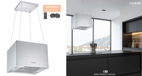 Linarie Appliances | Top 3 Rangehoods for Island Kitchens in 2023 | Corsica • RAHID35X | Tahiti • RAHID40X | Caledonia • RAHID50BG