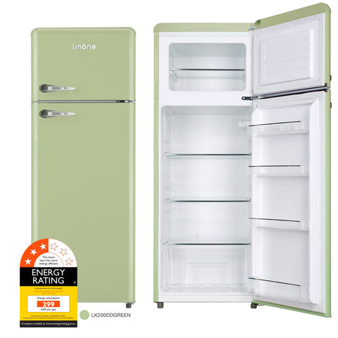 Linärie Appliances | Valloire | Best Retro Top Freezer Refrigerator in 2023 • Black LK200DDBLACK • Green LK200DDGREEN • Blue LK200DDBLUE • Pink LK200DDPINK • Red LK200DDRED 