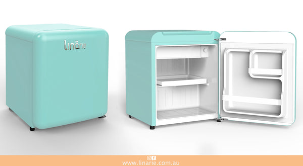 Linärie Appliances | Retro Fridge Collection | 250L Annecy Bottom Mount Fridge LKCO250 | 209L Valloire Top Mount Fridge LK200DD| 91L Tignes Mini Fridge with Built-In Freezer Compartment LK48MB | 48L Chatel Mini Fridge with Built-In Freezer Compartment LK90TT