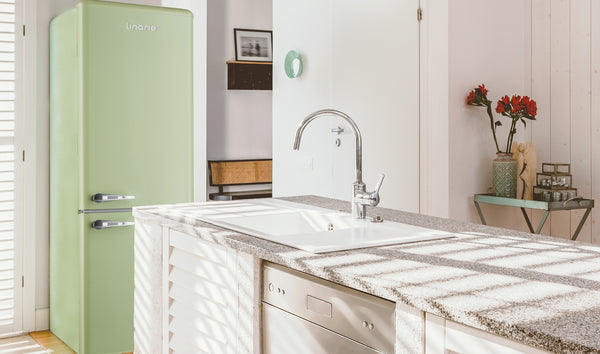 Linarie Appliances | Retro Bottom Mount Fridge | Blue LKCO250BLUE • Pink LKCO250PINK • Green LKCO250GREEN • Black LKCO250BLACK • Red LKCO250RED