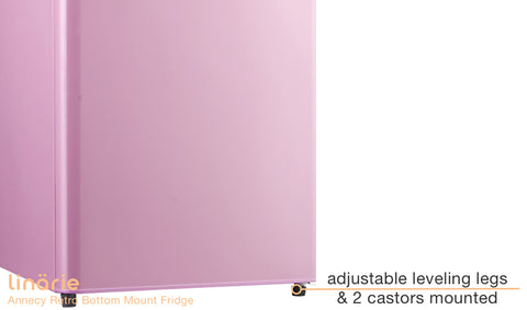 Linarie Appliances | Retro Bottom Mount Fridge | Blue LKCO250BLUE • Pink LKCO250PINK • Green LKCO250GREEN • Black LKCO250BLACK • Red LKCO250RED