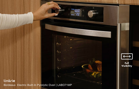 Linärie Appliances | Bordeaux 70L Electric Built-in Pyrolytic Self-Cleaning Oven LABO71MPX | 60cm Built-In Oven