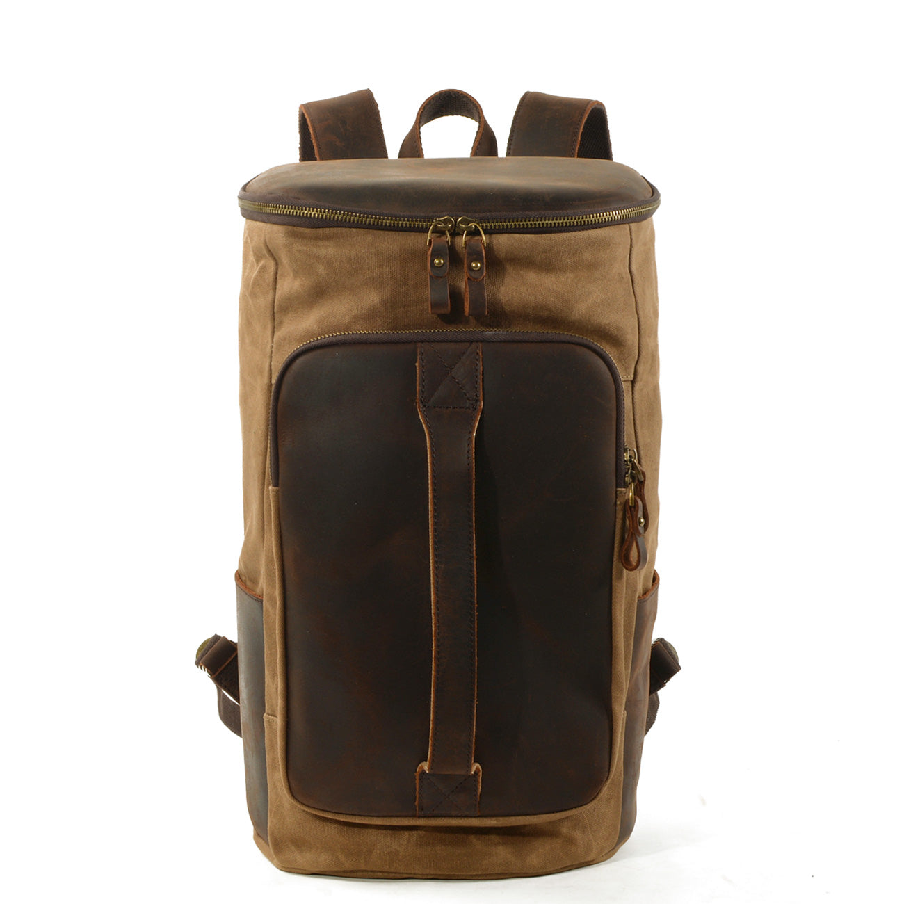 Large Travel Canvas Leather Backpack 28L