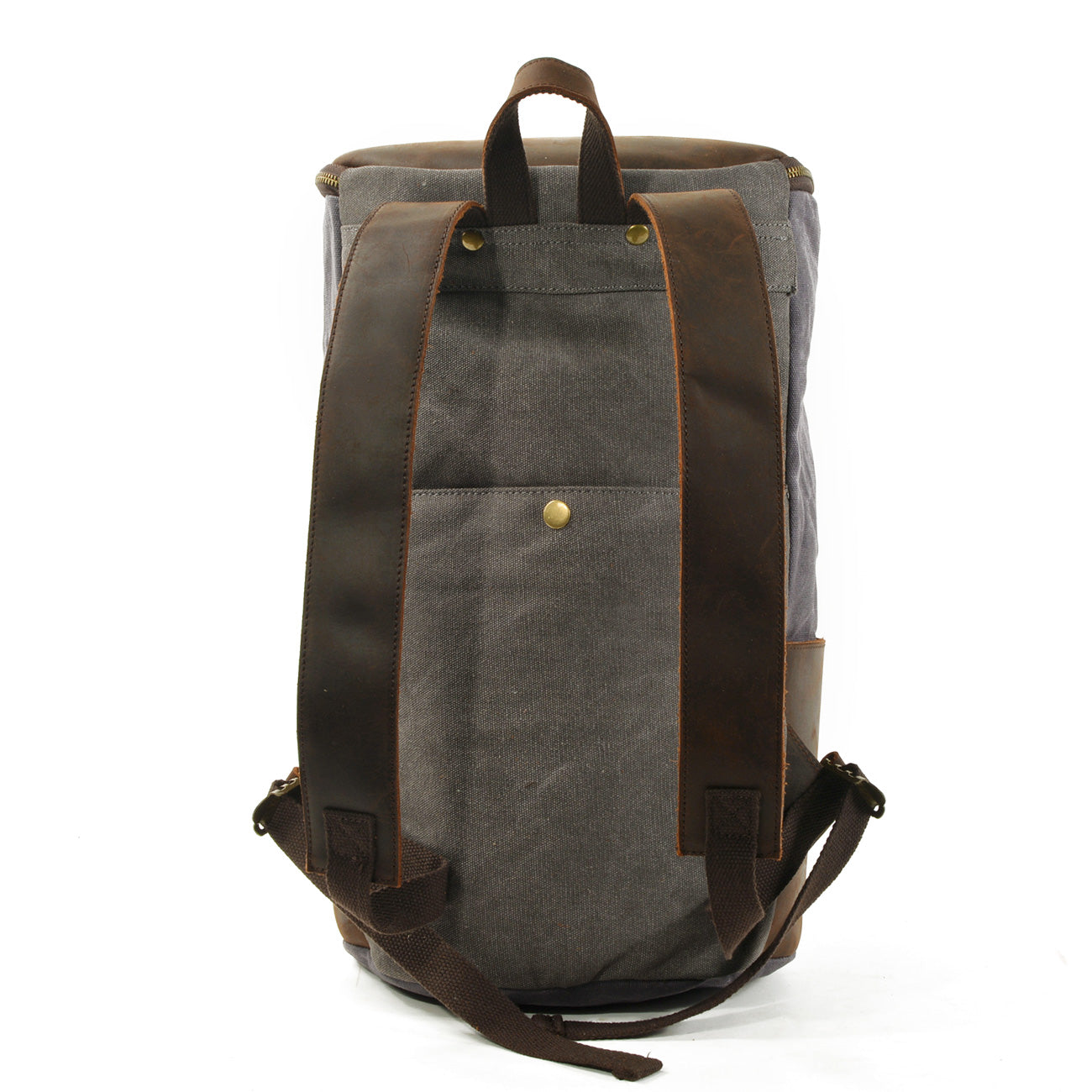 Large Travel Canvas Leather Backpack 28L