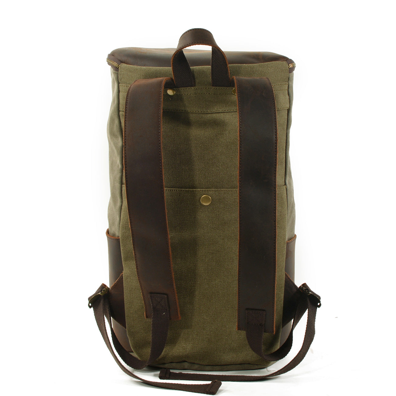 Large Travel Canvas Leather Backpack 28L