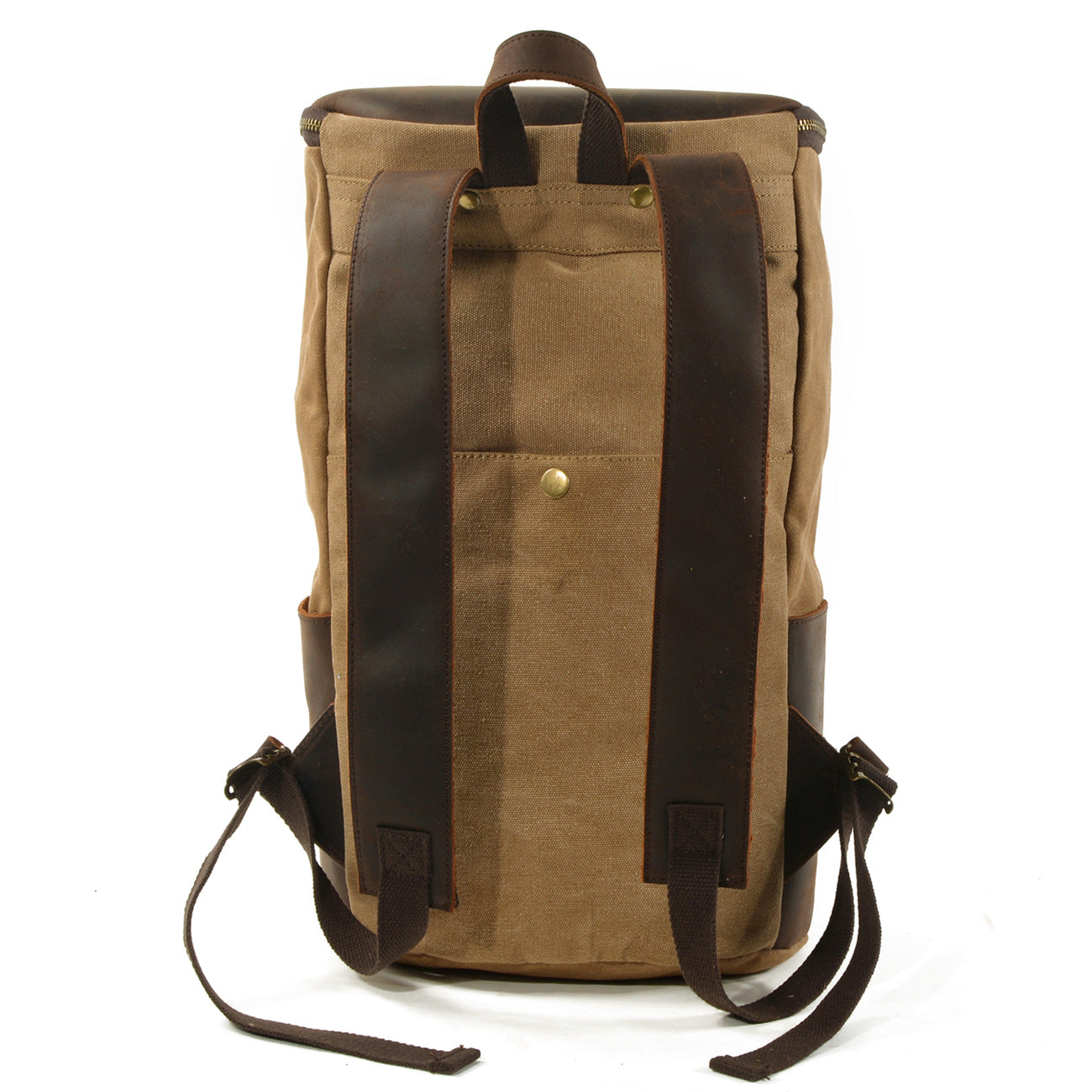 Large Travel Canvas Leather Backpack 28L