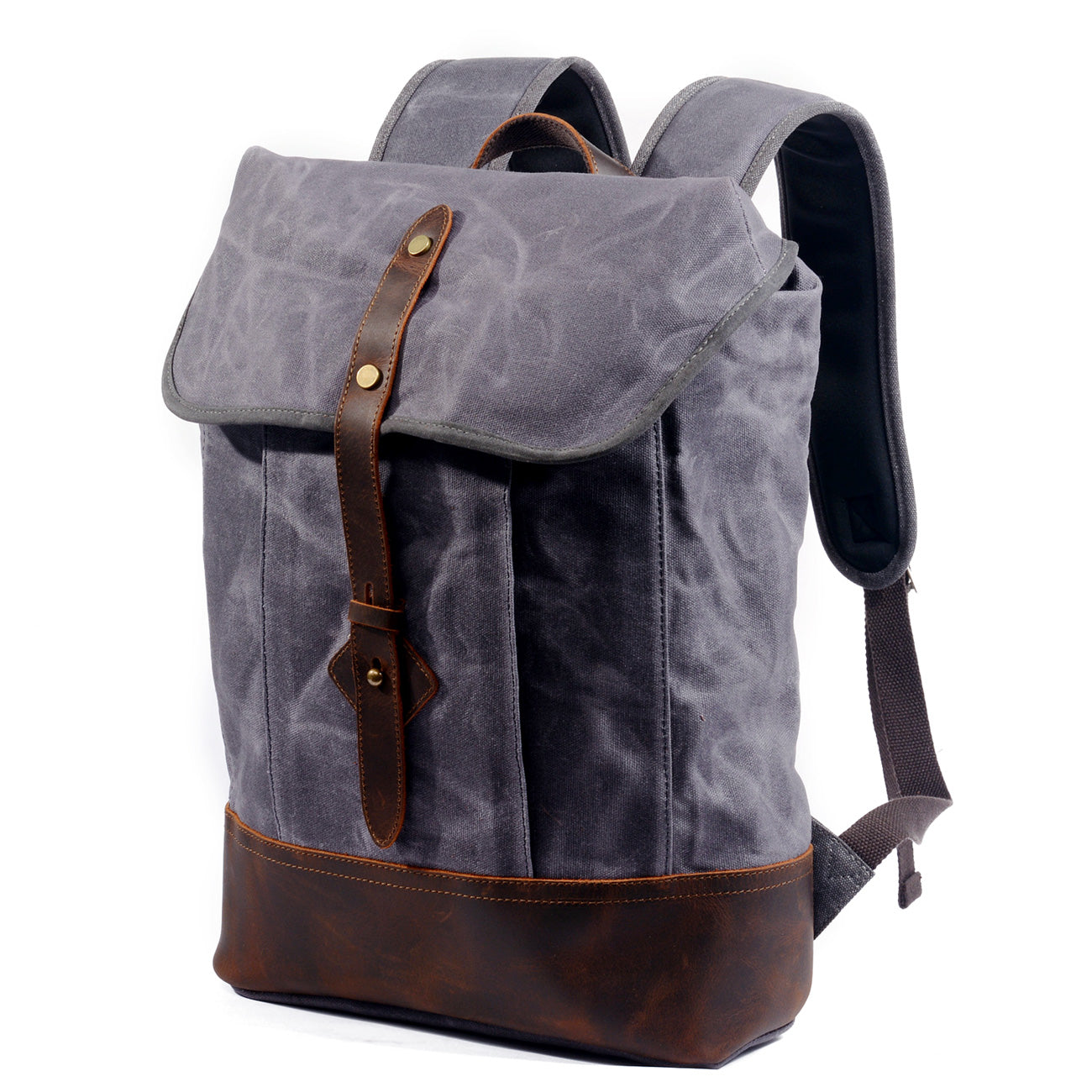 Vintage Canvas Leather Laptop Backpack 18L