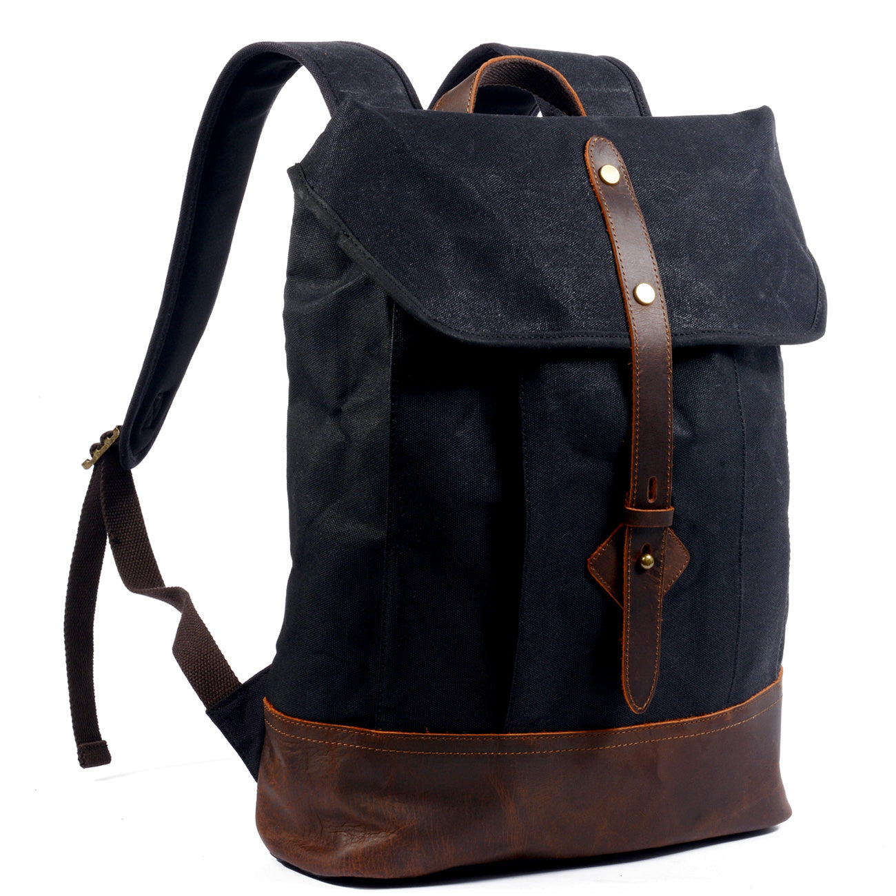 Vintage Canvas Leather Laptop Backpack 18L