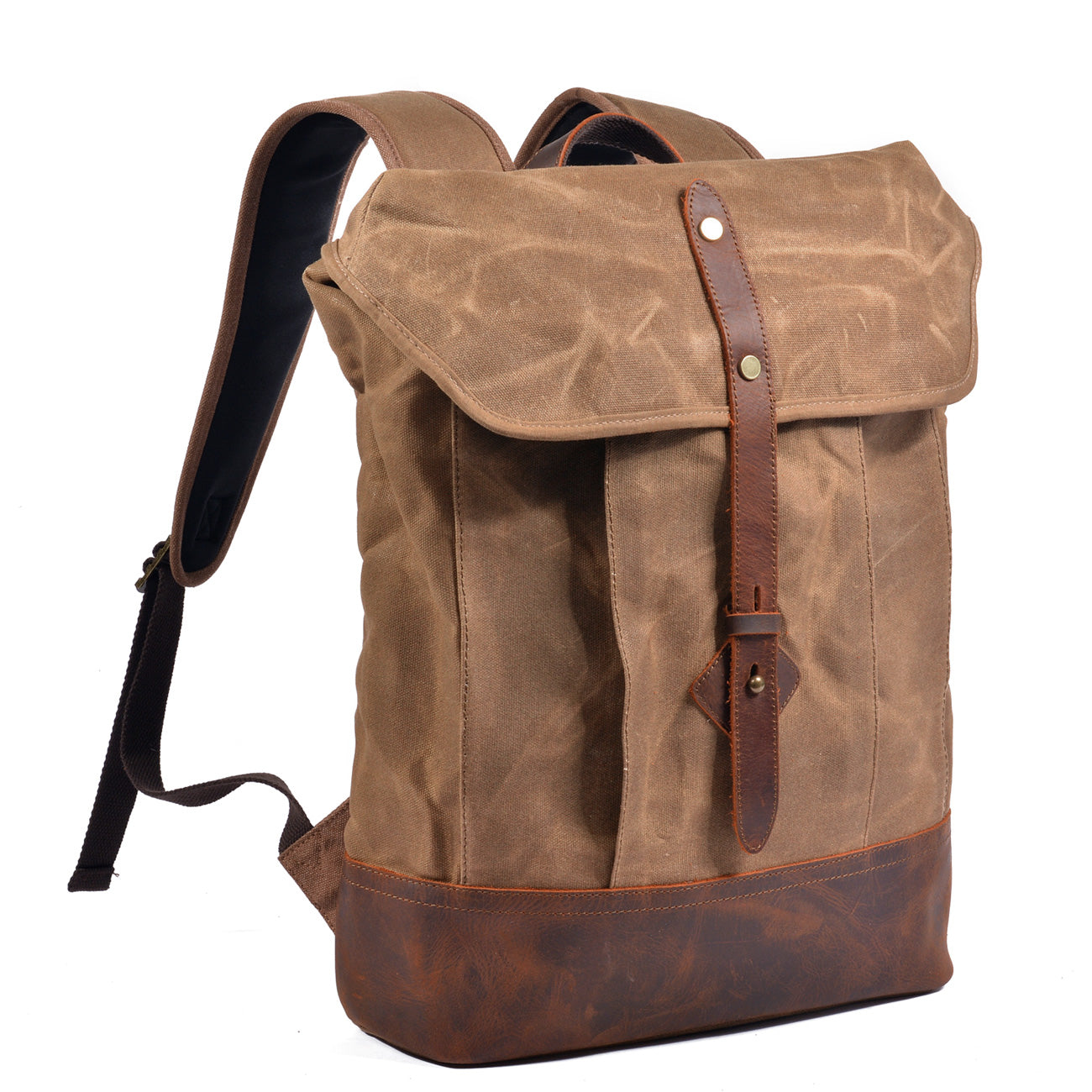 Vintage Canvas Leather Laptop Backpack 18L