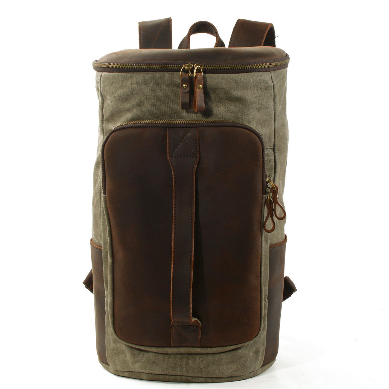 Large Travel Canvas Leather Backpack 28L