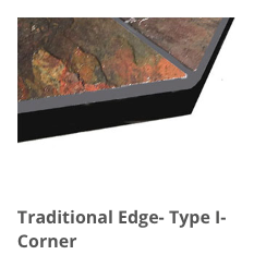 Diamond Hearths Standard Or Corner Hearth Pad - Traditional Edge - Type I - Natural Silver Slate