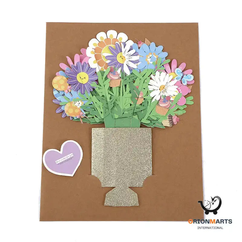 Mothers Day Gift Creative 3D Handmade Three-dimensional Paper Carved Greeting Card