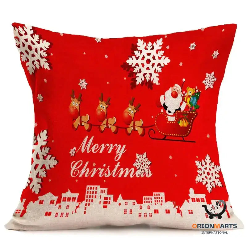 Festive Pattern Car Sofa Pillow Pillowcase for Christmas