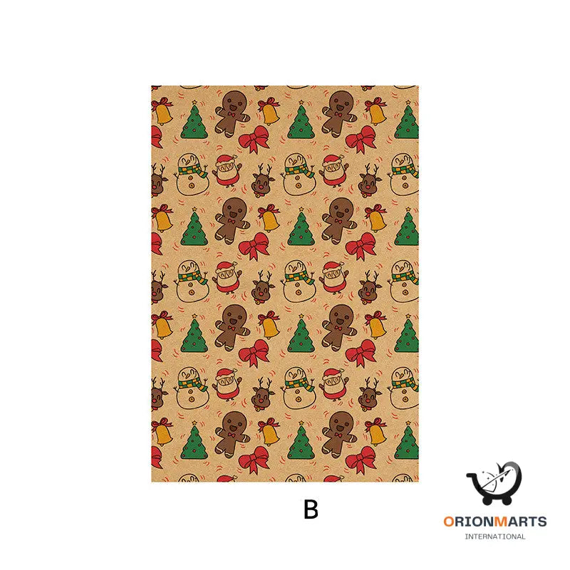 Christmas Flowers Kraft Wrapping Paper