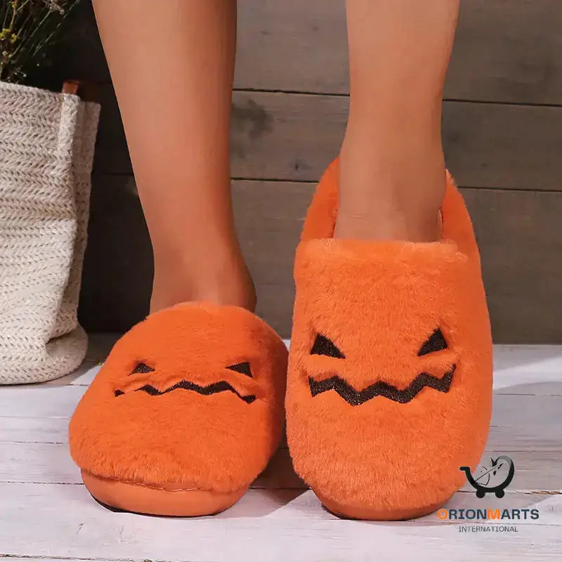 Cute Pumpkin Slippers for Winter Warmth