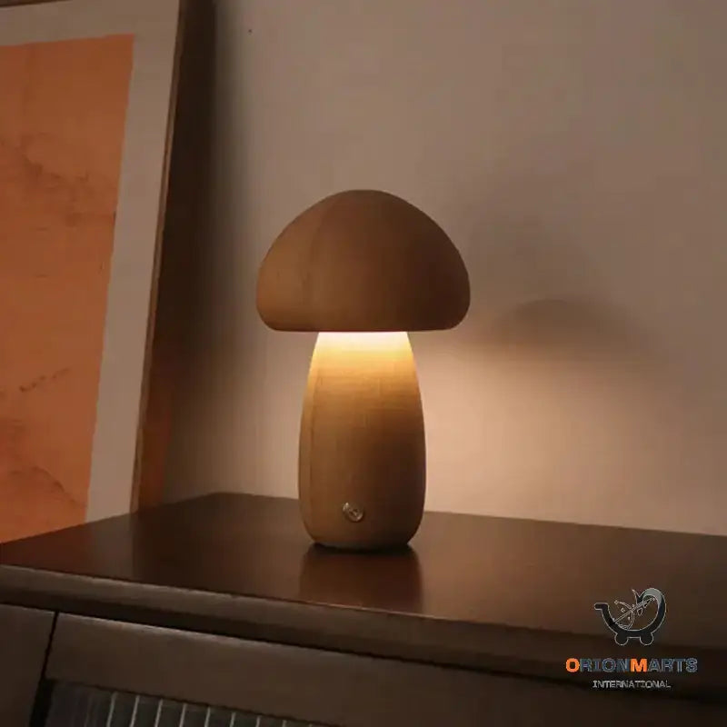 Wooden Mushroom LED Night Light
