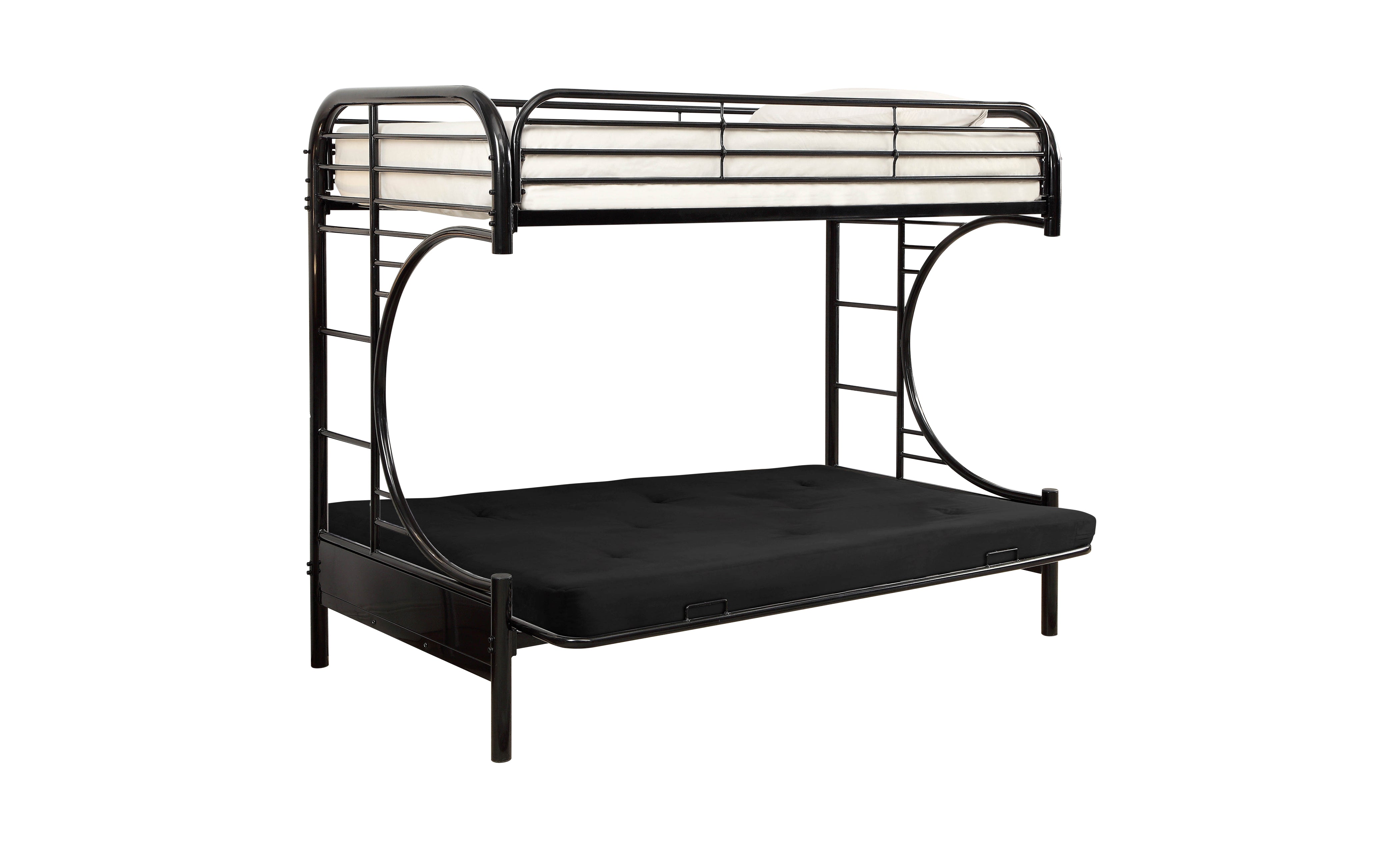 Nitzel Transitional Metal Bunk Bed in Black