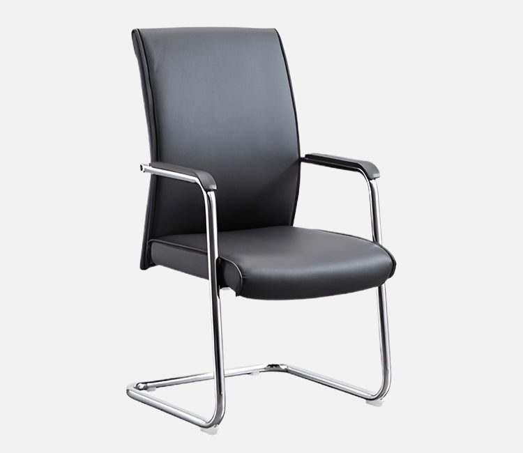 オフィスチェア　ワークチェア　メッシュチェア　事務椅子 椅子　PUレザー　スチール脚　シンプル　ブラック　BGY-K-013　kaguyasu