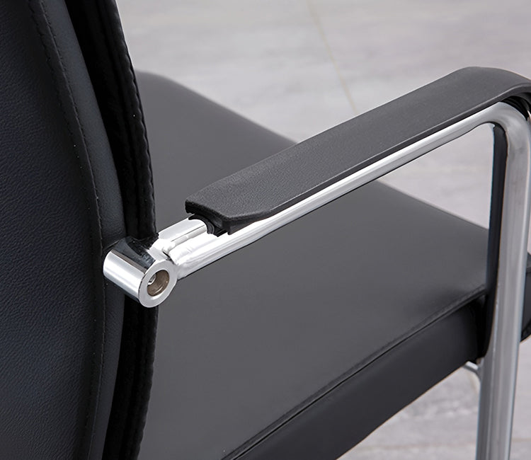 オフィスチェア　ワークチェア　メッシュチェア　事務椅子 椅子　PUレザー　スチール脚　シンプル　ブラック　BGY-K-013　kaguyasu