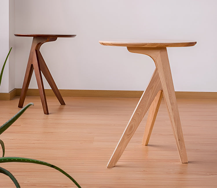 トネリコ材　木目調　デザイン性　三角構造　安定性　テーブル　サイドテーブル　コンパクト　省スペース　積み重ね　簡素　実用　CBZ-K-001  kaguyasu