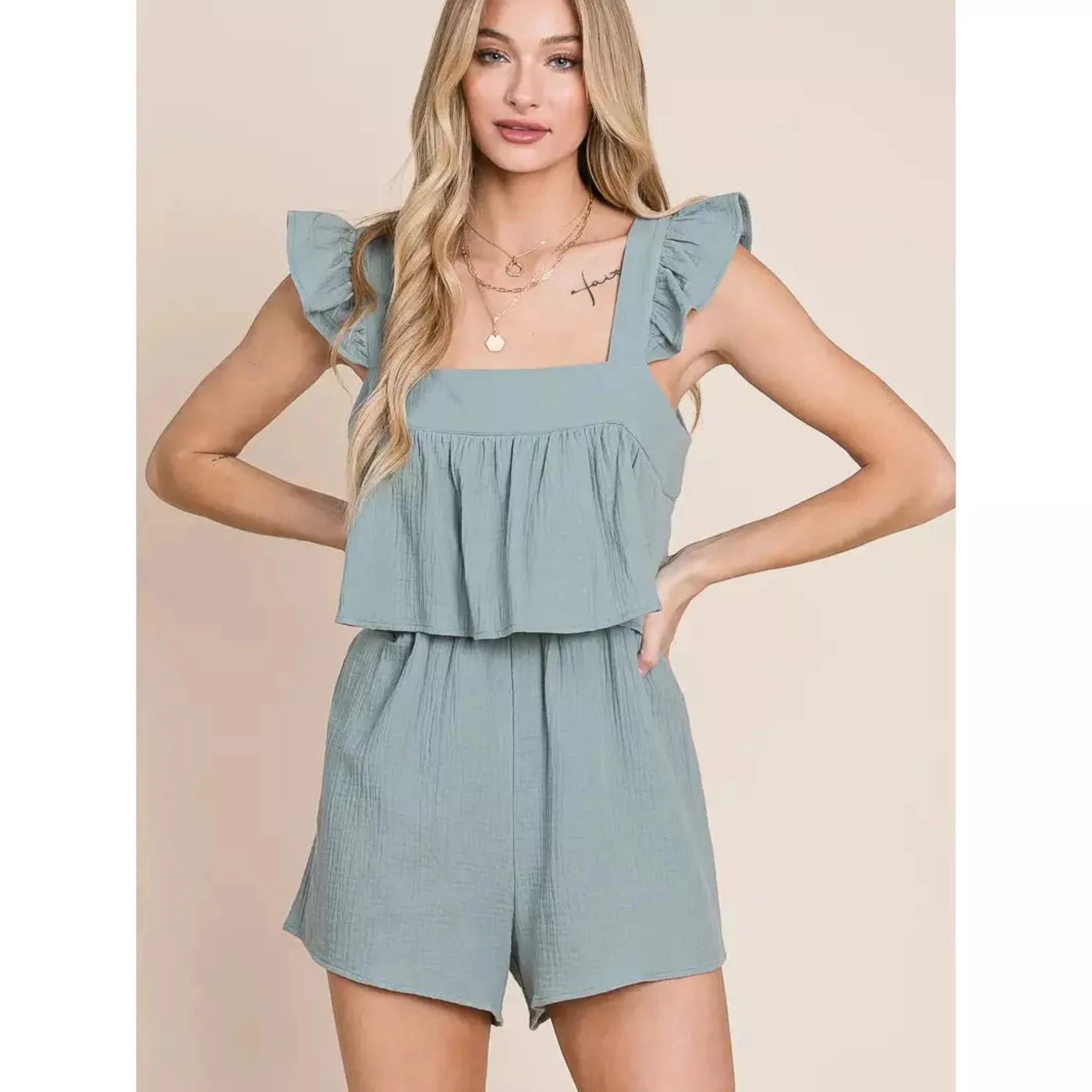 Square Neck Romper