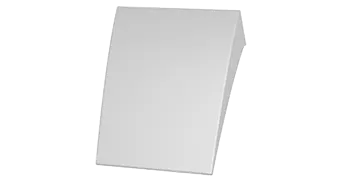 A rectangular, blank, white sheet of paper stands upright, slightly tilted to the right. The background is plain and devoid of any features or colors, much like the minimalistic design favored by Empava, emphasizing the simplicity of the sheet of paper.