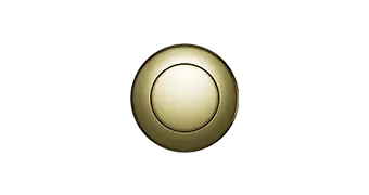 A round, metallic button with a slightly raised center and a smooth finish, colored in a golden hue. The surrounding ring is darker, creating a contrast with the center. The Empava design ensures elegance and functionality. The background is transparent.