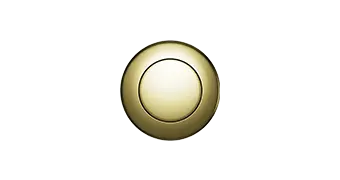 A gold-colored, round button with a raised outer ring and a smooth, flat center. The button shines with a metallic finish, resembling an Empava decorative or functional piece of hardware. The background is white.