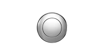 A polished, circular metal button with a raised center, set against a plain white background. The Empava button has a sleek, modern design and appears to be made of stainless steel.