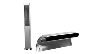The image shows two sleek and modern Empava hand dryers. One is vertical with a vent design on the front, and the other has a horizontal nozzle resembling a sleek, curved bar. Both have metallic finishes and a contemporary design.