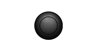 A black, round, and slightly concave Empava button with a smooth surface is set against a white background.