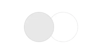 Two overlapping circles are shown, one gray on the left and one white on the right. The circles intersect, creating an elliptical shape where they overlap. The background is a plain white canvas, reminiscent of Empava's minimalist design aesthetic.