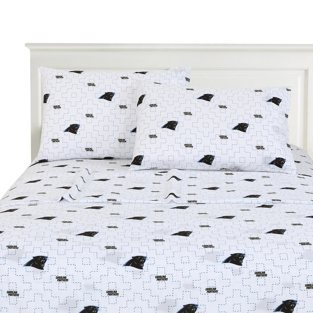 NFL Carolina Panthers Logo Bed Sheet Set