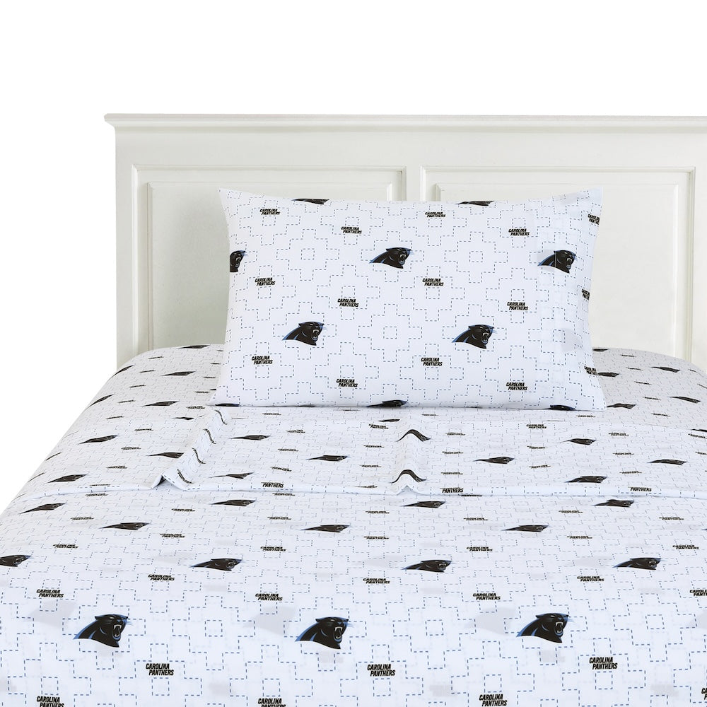 NFL Carolina Panthers Logo Bed Sheet Set