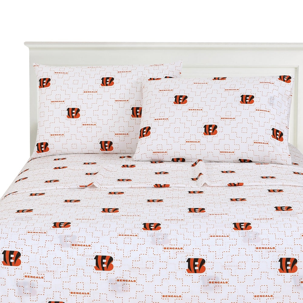 NFL Cincinnati Bengals Logo Bed Sheet Set