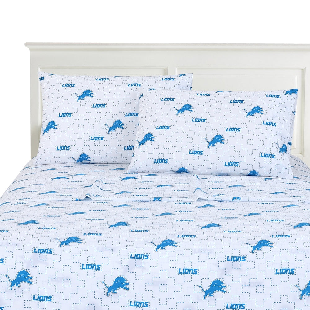 NFL Detroit Lions Logo Bed Sheet Set