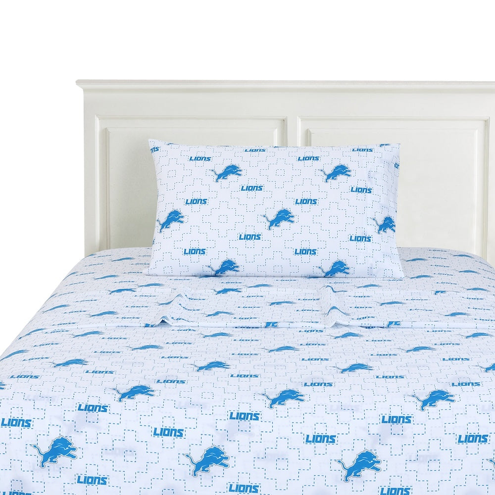 NFL Detroit Lions Logo Bed Sheet Set