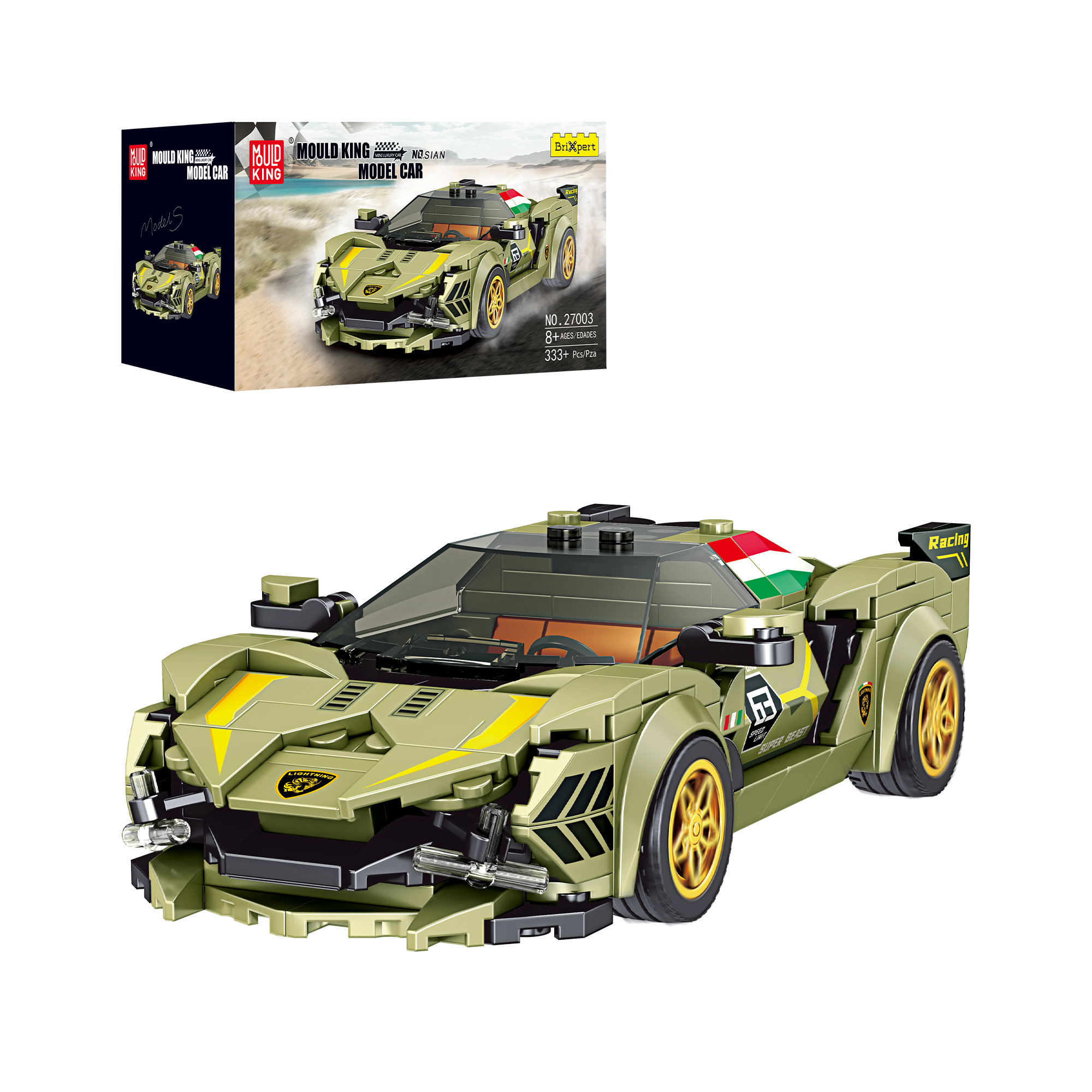 Mould King 27003 Italian Bull Sian Sports Car Model Buidling Set | 333 PCS