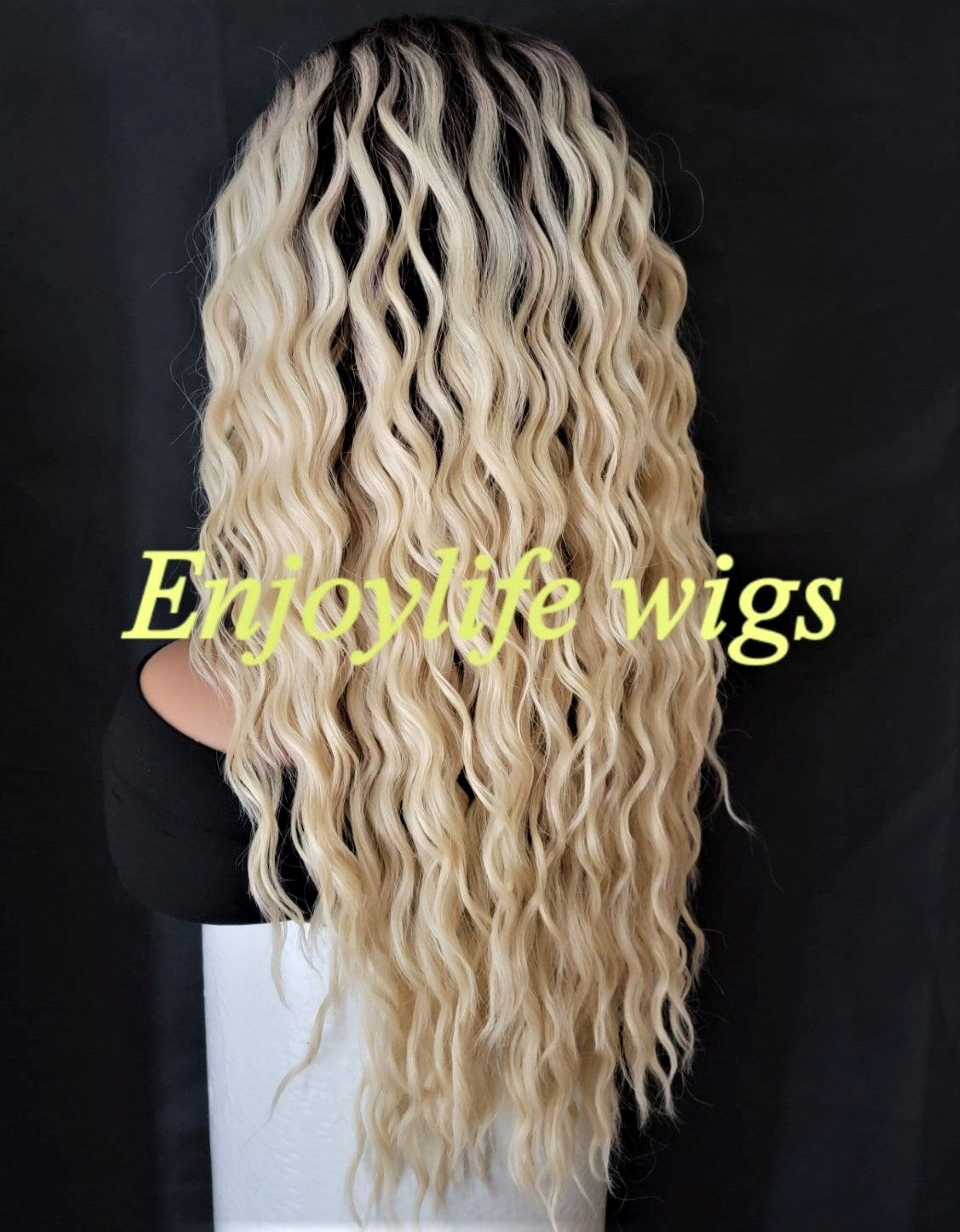 sexy blonde brown root natural wavy lace front wigs