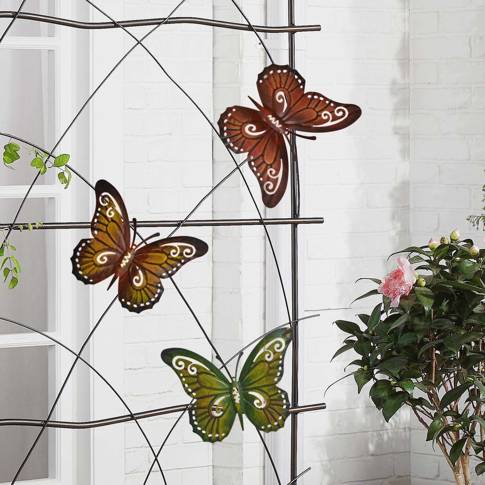 Painted Metal Butterfly Wall Decor