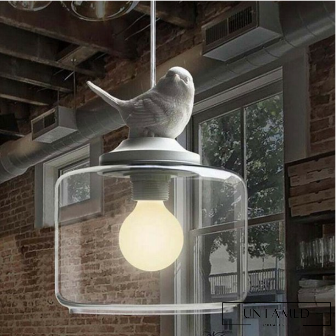 Bird Clear Glass LED Hanging Lamp