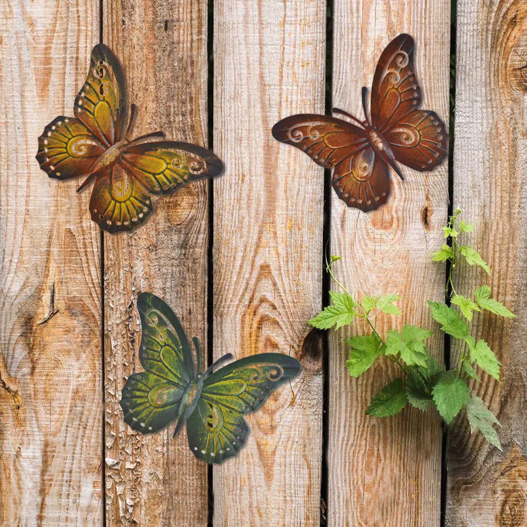 Painted Metal Butterfly Wall Decor