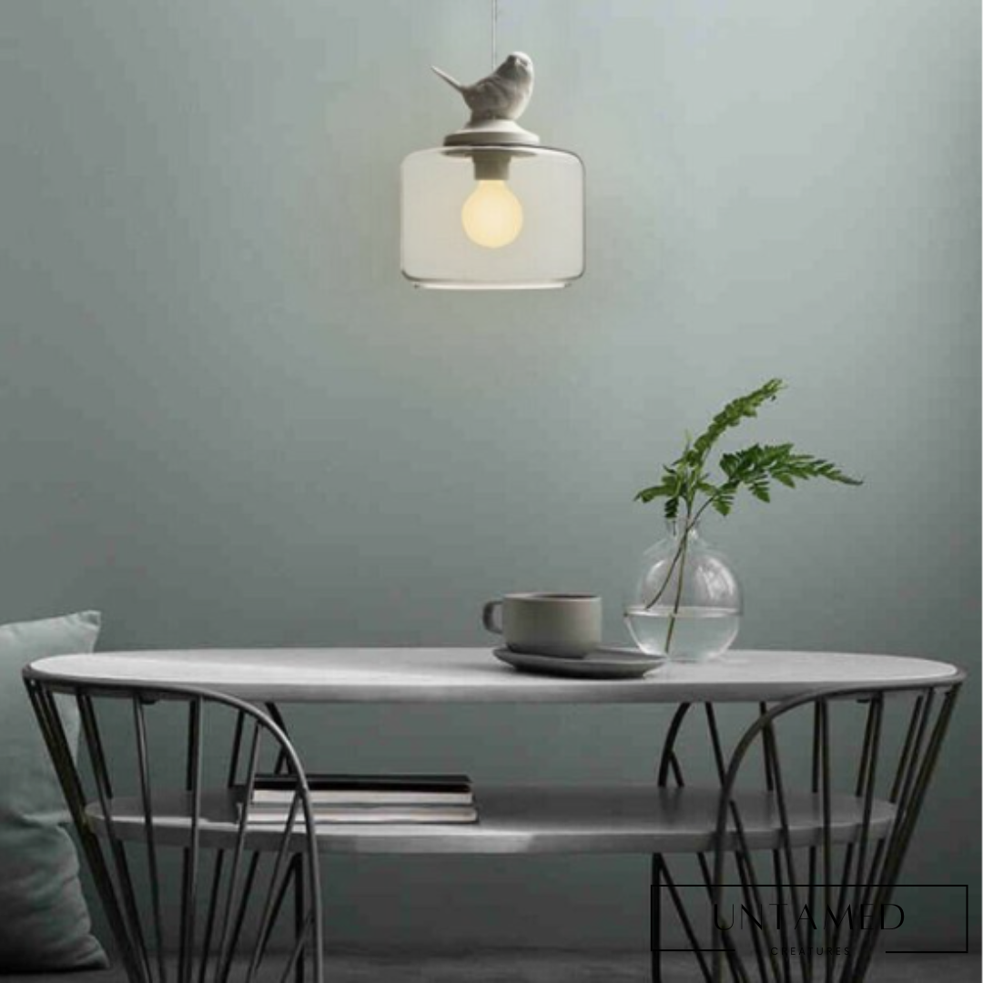 Bird Clear Glass LED Hanging Lamp