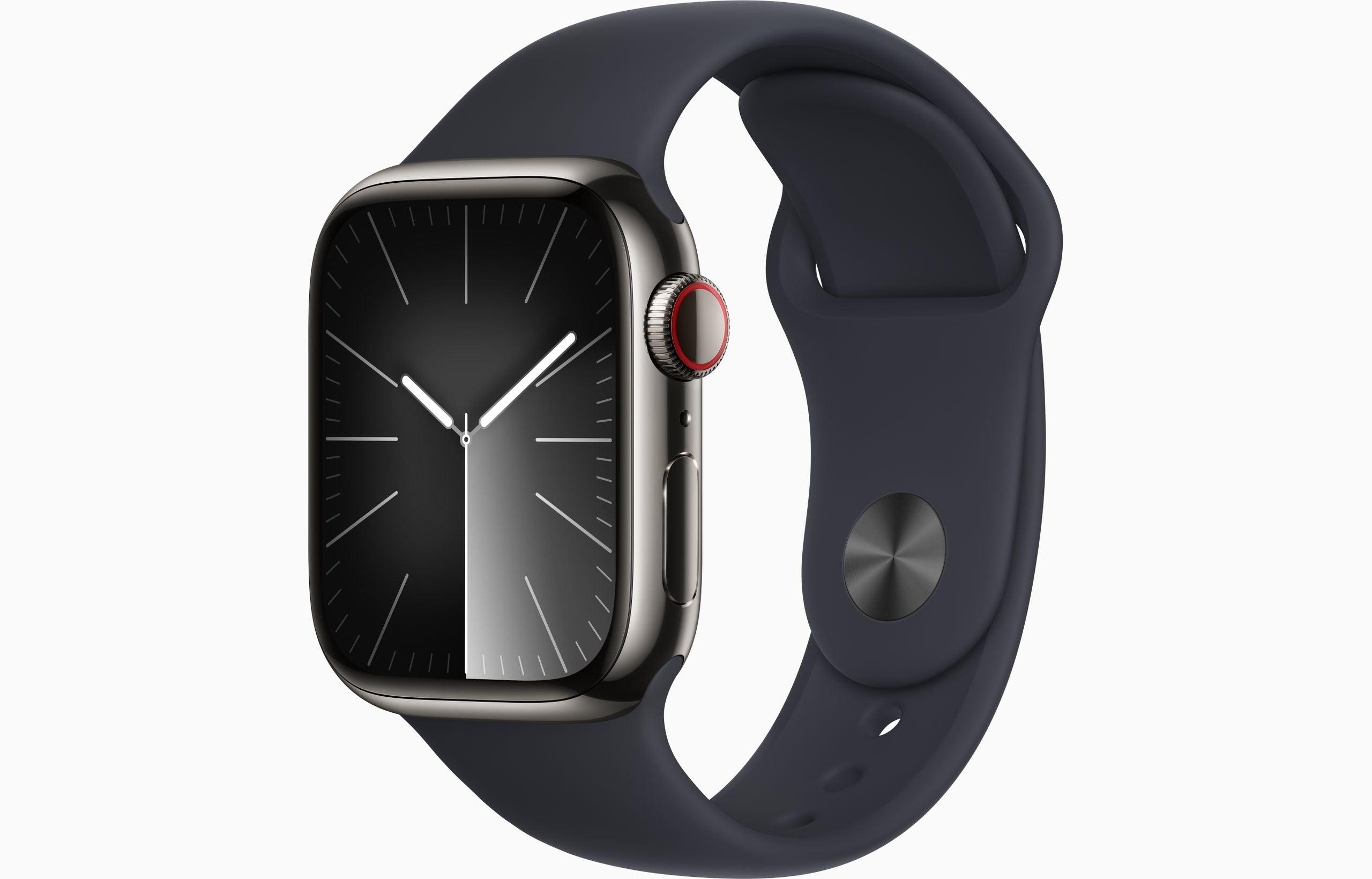 Apple Watch Series?9 GPS + Cellular 41mm Graphite Stainless Steel Case with Midnight Sport Band - S/M