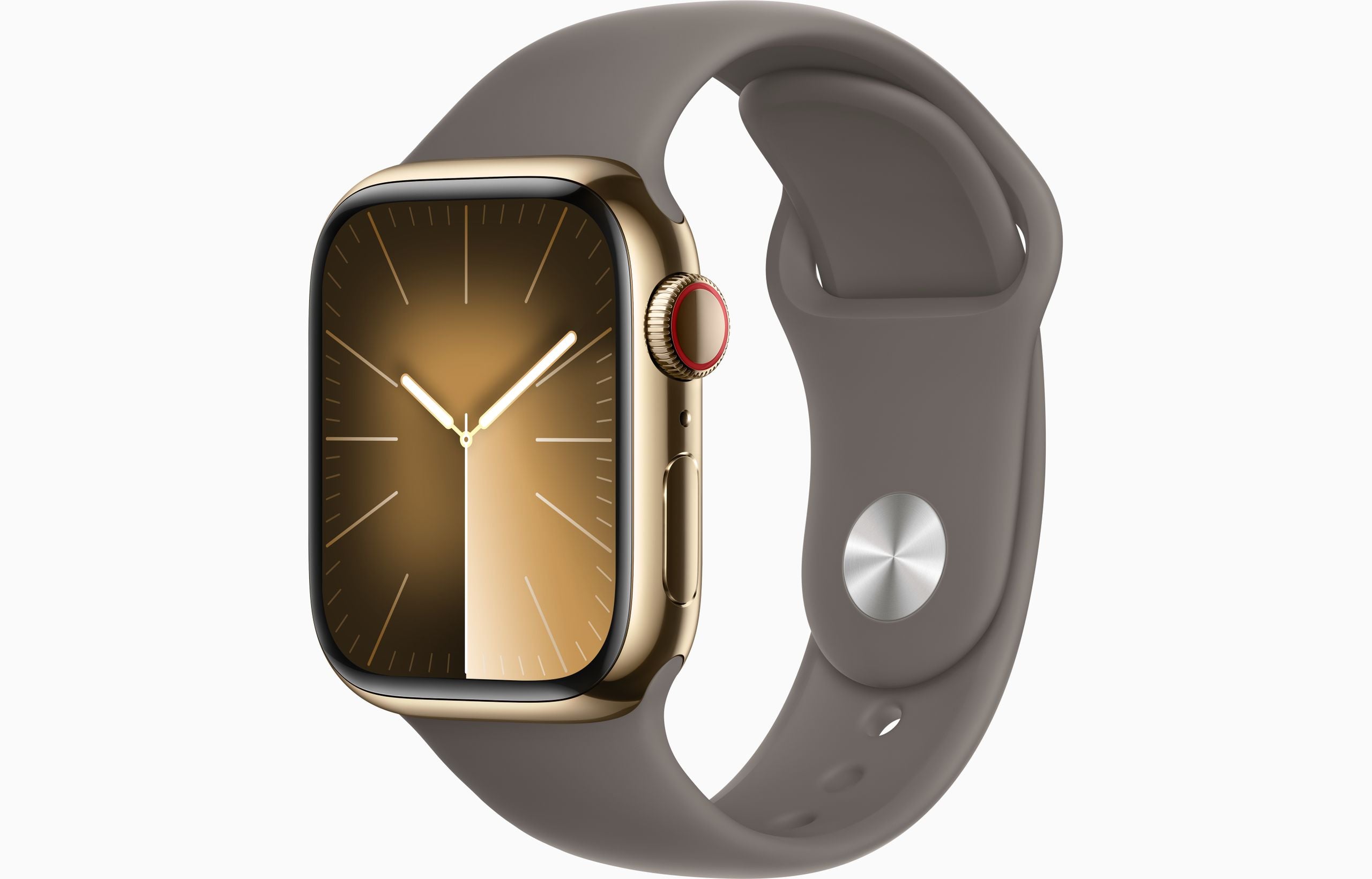 Apple Watch Series?9 GPS + Cellular 41mm Gold Stainless Steel Case with Clay Sport Band - M/L