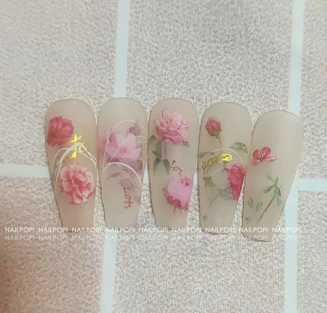 Kitcheniva Holographic Flower Nail Foils Decal Nail Art Transfer Sticker
