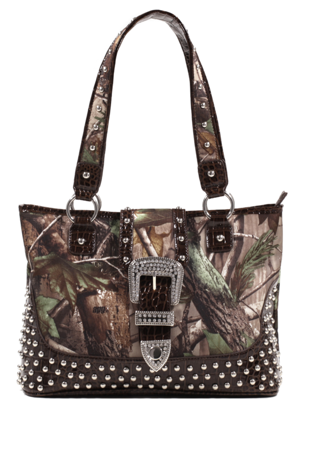 Dasein? Studded Tote in Realtree ? Camouflage w/ Croco Trim and Buckle