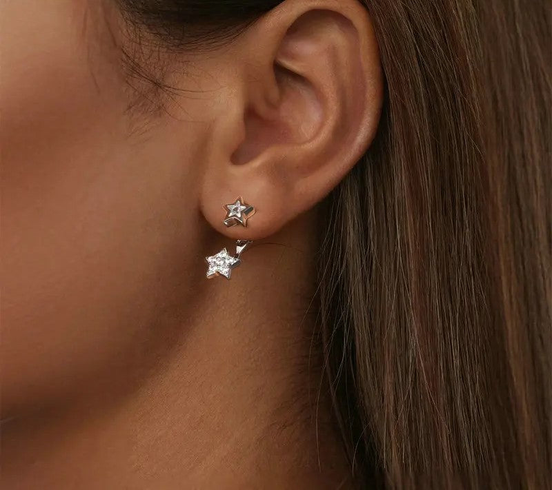 925 Sterling Silver Hypoallergenic Star Earrings